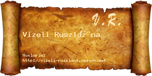 Vizeli Ruszlána névjegykártya